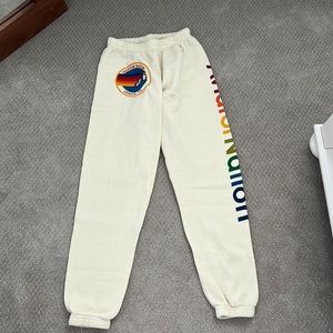 Cream Aviator Nation Sweatpants